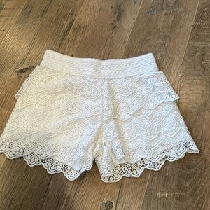 Justice Girls White Lace Shorts Size 8